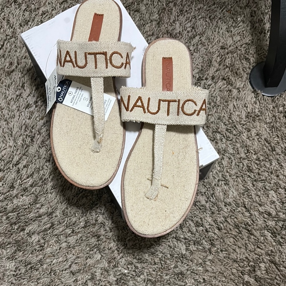 Nautica Beige Slide Sandals